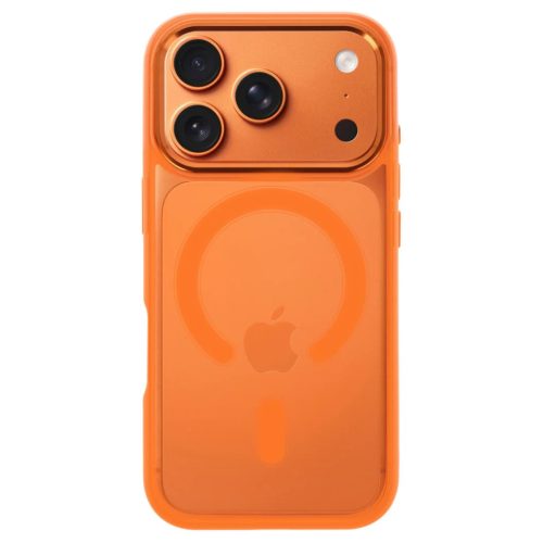 Fémhatású mágneses tok iPhone 17 Pro Max készülékhez kozmikus narancssárga tok