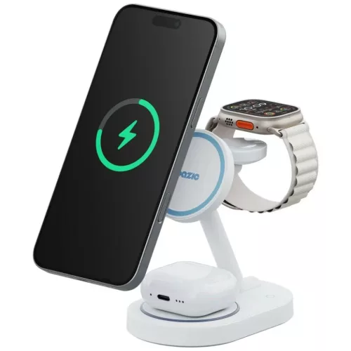 Energea GoMag Station 2 3-in-1 MagSafe Gyors Töltőállomás Vezeték nélküli Fehér