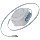 Töltőállomás Bazic GoMag Station Mini 3-in-1 MagSafe összecsukható beépített USB-C kábellel - fehér