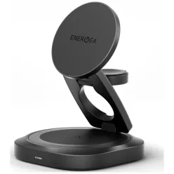   Energea Alumag GYRO 360 Rotating Qi2.2 25W Összecsukható vezeték nélküli töltő pisztolyfém