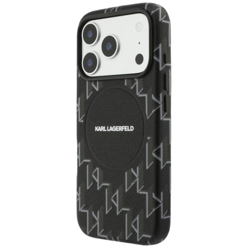 iPhone 17 Pro Max Monogram logó Karl Lagerfeld tok fekete