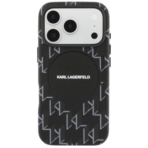 iPhone 17 Pro Max Monogram logó Karl Lagerfeld tok fekete