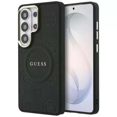 Samsung Galaxy S26 Ultra Guess Saffiano Peony Embossed Ring MagSafe tok fekete