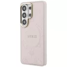 Samsung Galaxy S26 Ultra Guess Saffiano Peony Dombornyomott Gyűrű MagSafe tok pink