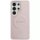 Samsung Galaxy S26 Ultra Guess Saffiano Peony Dombornyomott Gyűrű MagSafe tok pink