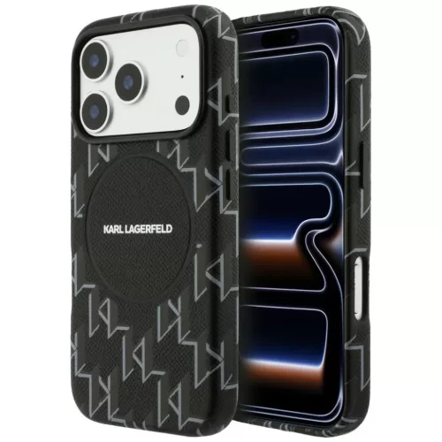 iPhone 17 Pro Karl Lagerfeld Monogram logós fekete tok