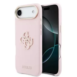 iPhone 17 Air rózsaszín Guess PU Resin Logo tok