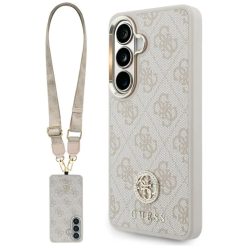   Samsung Galaxy S26 Guess 4G Big Rhinestone Triangle Szíj MagSafe tok rózsaszín