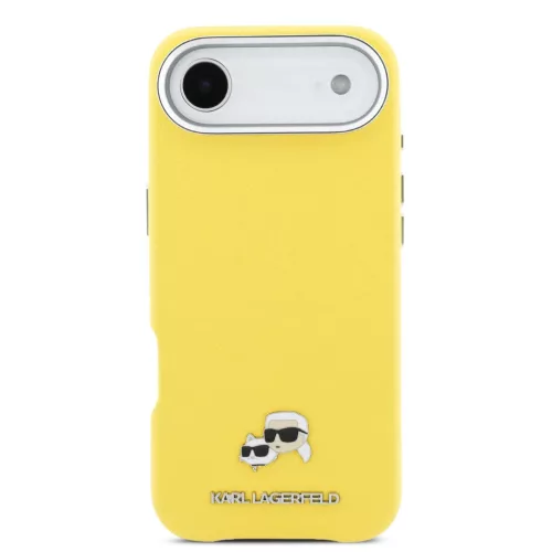 Karl Lagerfeld PU Karl és Choupette Fejek Tűk MagSafe iPhone Air sárga tok