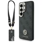 Samsung Galaxy S26 Ultra 4G Nagy Strasszkő Háromszög Pántos tok Guess fekete