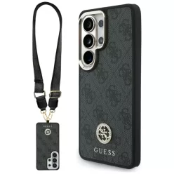   Samsung Galaxy S26 Ultra 4G Nagy Strasszkő Háromszög Pántos tok Guess fekete