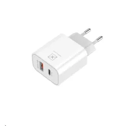 Hálózati töltőadapter MX ALFA 20W PD+QC, USB-A+C fehér