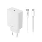 Fehér Maxlife MXTC-10-30C PD QC töltő 1x USB-C 30W + USB-C - USB-C kábel 60W