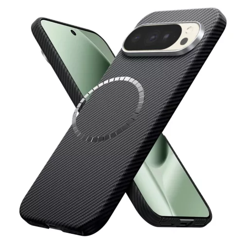 Google Pixel 10 Pro XL Fekete Techsuit Aramid Fiber MagSafe tok