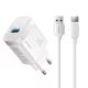 Joyroom JR-TF4 18W fali töltő 3A USB-A - USB-C 1m kábellel - fehér