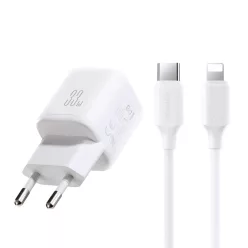   Joyroom JR-TG7 33W USB-A + USB-C fali töltő 30W USB-C - Lightning 1m kábellel - fehér