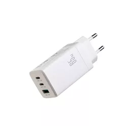   Joyroom JR-TG10 65W GaN 2x USB-C + USB-A hálózati töltő adapter 100W USB-C - USB-C 1.2m kábellel - fehér