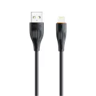 T-PHOX X-LITE Lightning kábel fekete 1m 3A