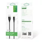 T-PHOX X-LITE Lightning kábel fekete 1m 3A