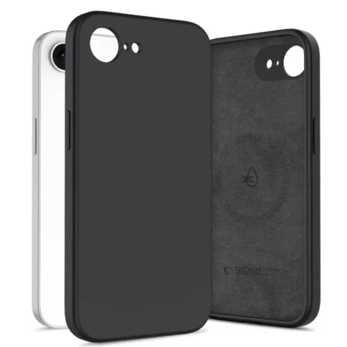 iPhone 16e / 17e Tech-protect Silicone Magsafe tok Fekete