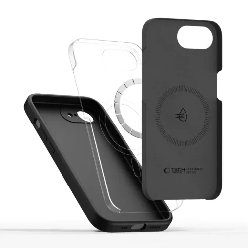 iPhone 16e / 17e Tech-protect Silicone Magsafe tok Fekete