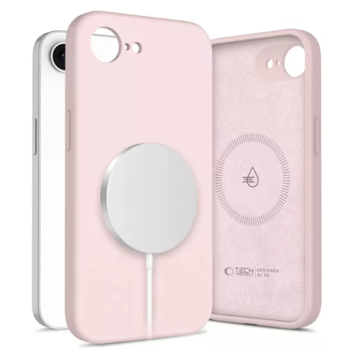 iPhone 16e / 17e Tech-protect Silicone MagSafe Rózsaszín Gyöngy tok