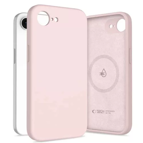 iPhone 16e / 17e Tech-protect Silicone MagSafe Rózsaszín Gyöngy tok