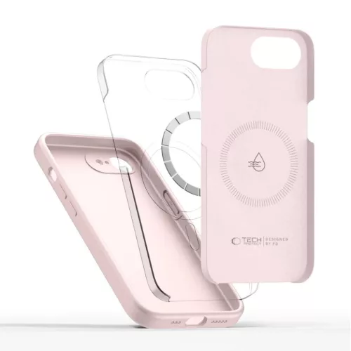 iPhone 16e / 17e Tech-protect Silicone MagSafe Rózsaszín Gyöngy tok