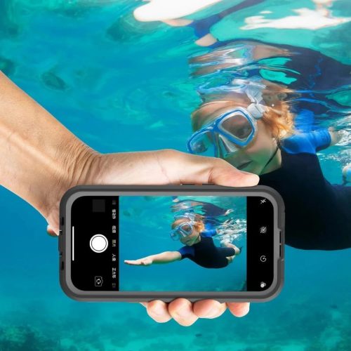 iPhone 17 Pro Max fekete vízálló Shellbox DOT tok kompatibilis MagSafe