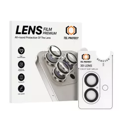   Tel Protect 3D kamera lencsevédő üvegfólia iPhone 16/16 Plus fekete (2 darabos lencse)