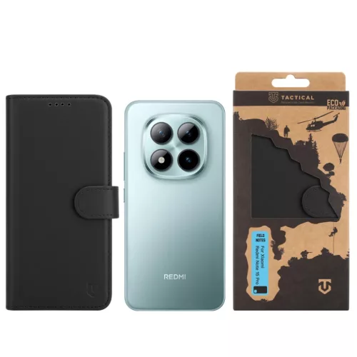 Tactical Field Notes fliptok Xiaomi Redmi Note 15 Pro 4G-hez fekete