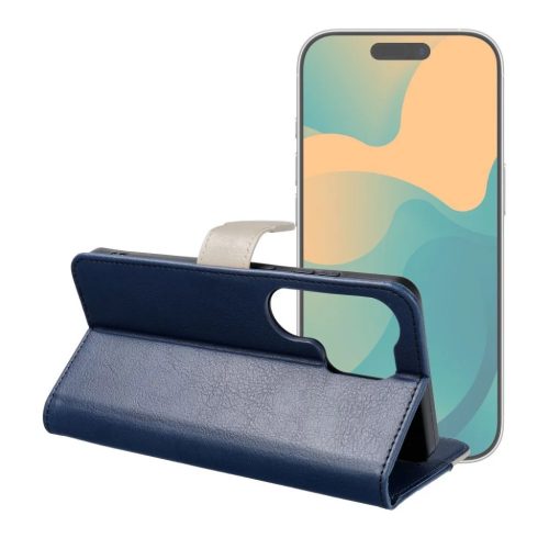 Samsung Galaxy S26 tok - Split könyv tok - tengerészkrém