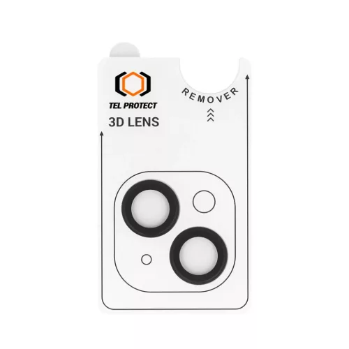 Edzett üveg Tel Protect 3D lencsevédő iPhone 15/15 Plus fekete (2 darab lencse) üvegfólia