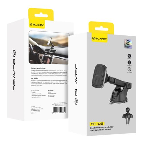 Blavec autós tartó BH-06 mágneses szélvédőre és légbefúvóba (BH06-MAVWSB) fekete