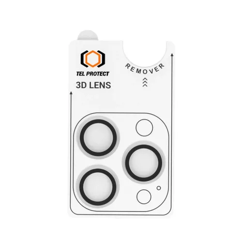 Edzett üveg Tel Protect 3D lencsevédő iPhone 15 Pro/15 Pro Max készülékhez áttetsző (3 darabos lencse) üvegfólia