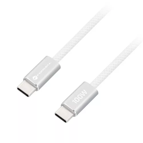 Forcell F-Energy QC4.0 PD 5A 100W Cafule Color USB-C – USB-C kábel, 1,2 m, fehér, ACYH23
