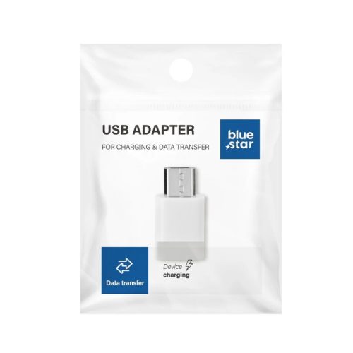 Type-C - Micro USB adapter Blue Star - fehér
