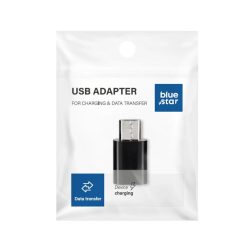 USB Type-C - Micro USB adapter Blue Star - fekete