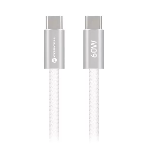 USB-C – USB-C kábel Forcell F-Energy QC4.0 PD 3A 60W Cafule Color 1,2 m ACYH23 fehér