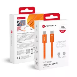   USB-C - USB-C Forcell F-Energy QC4.0 PD 3A 60W Cafule Color 1,2 m ACYH23 narancssárga kábel