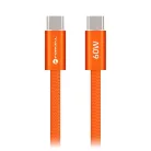 USB-C - USB-C Forcell F-Energy QC4.0 PD 3A 60W Cafule Color 1,2 m ACYH23 narancssárga kábel