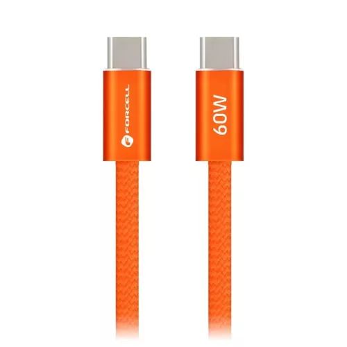 USB-C - USB-C Forcell F-Energy QC4.0 PD 3A 60W Cafule Color 1,2 m ACYH23 narancssárga kábel