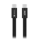 Forcell F-Energy QC4.0 PD 3A 60W Cafule Flat USB-C - USB-C kábel 1,2 m CCFN23 fekete