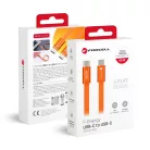 Forcell F-Energy QC4.0 PD 3A 60W Cafule Flat USB-C - USB-C kábel 1,2 m CCFN23 narancssárga