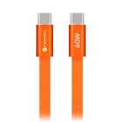 Forcell F-Energy QC4.0 PD 3A 60W Cafule Flat USB-C - USB-C kábel 1,2 m CCFN23 narancssárga