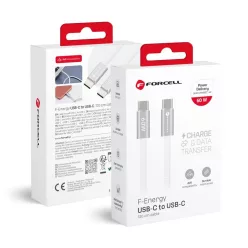   USB-C–USB-C Forcell F-Energy QC4.0 PD 3A 60W Cafule Flat 1,2 m CCFN23 fehér kábel