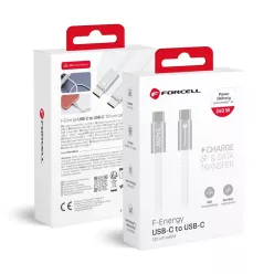   Forcell F-Energy QC4.0 PD 5A 240W Cafule Flat USB-C - USB-C kábel 1,2 m CCFN23 fehér