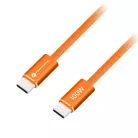 Narancssárga Forcell F-Energy QC4.0 PD 5A 100W Cafule Color USB-C–USB-C kábel 1,2 m ACYH23