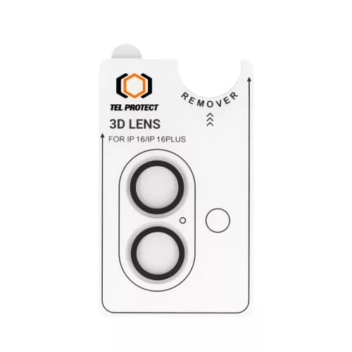 Tel Protect 3D Kamera lencsevédő üvegfólia iPhone 16/16 Plus átlátszó (2 db lencse),