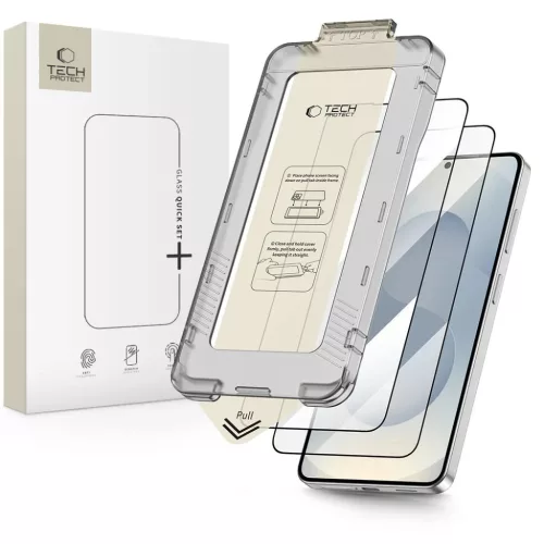 Samsung Galaxy S26 Plus Tech-Protect Quick Set+ 2 darabos fekete üvegfólia